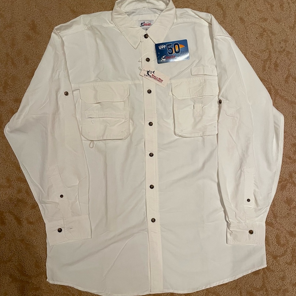 World wide sportsman long sleeve white shirt. NWT